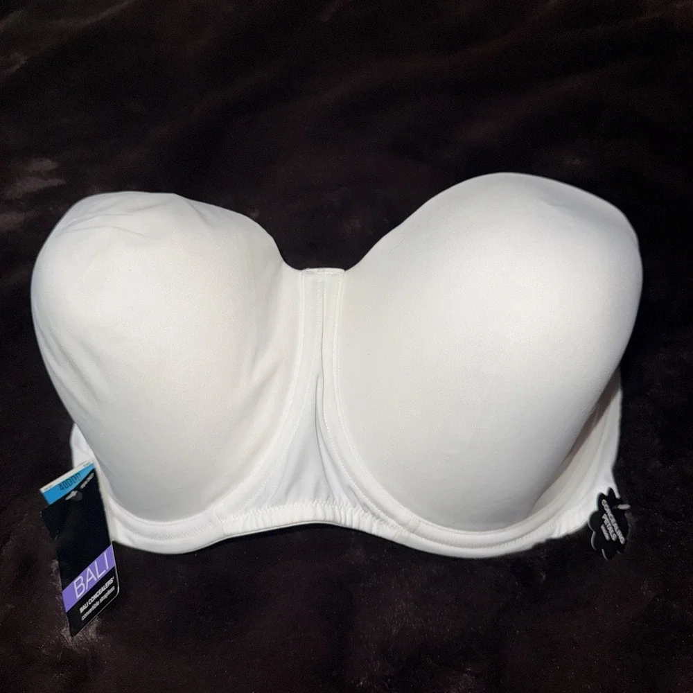Bali Concealers Convertible Strapless‎ Bra 40ddd White